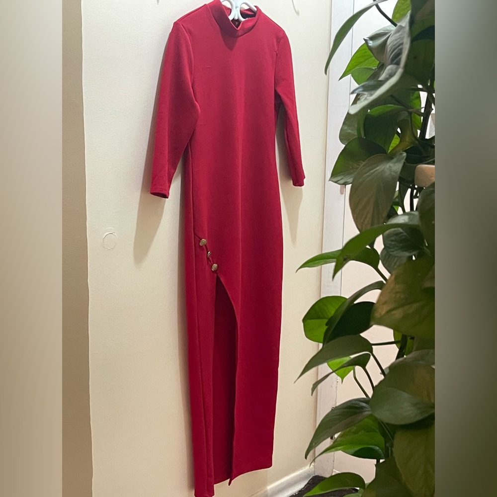 Long Red Holiday Dress